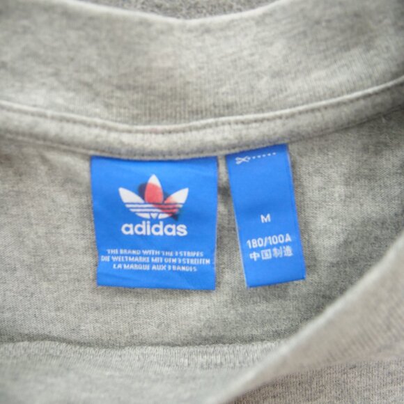 Adidas Shirt Mens Medium Gray Graphic Print Crew Neck Short Sleeve Active Gym - Picture 8 of 15